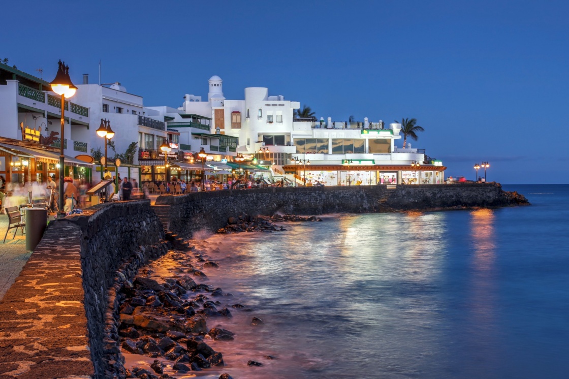 'Night scene of the Playa Blanca resort, on the Lanzarote Island in the Canary Islands, Spain.' - Lanzarote